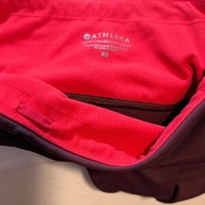 Athleta Two-Tone Zip Jacket in Fuchsia and Plum